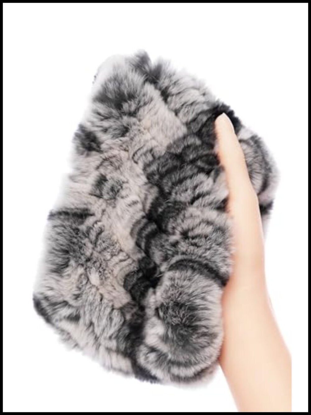 Women's Real Fur Headband & Infinity Scarf - Winter Earmuff & Neck Warmer 2-in-1